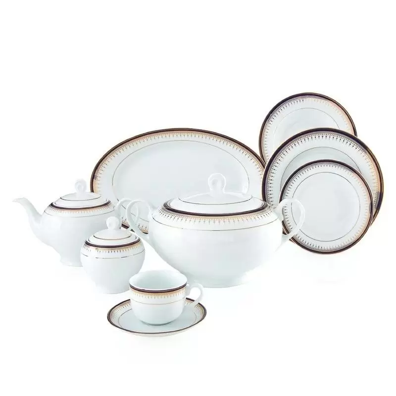 سرویس 102 پارچه چینی زرین-ایتالیا اف(گرد)-12 نفره-خاطره-درجه یک کد: 009378 سرویس18 نفره